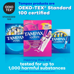 Tampax Radiant etiqueta de absorciones para elegir según flujo