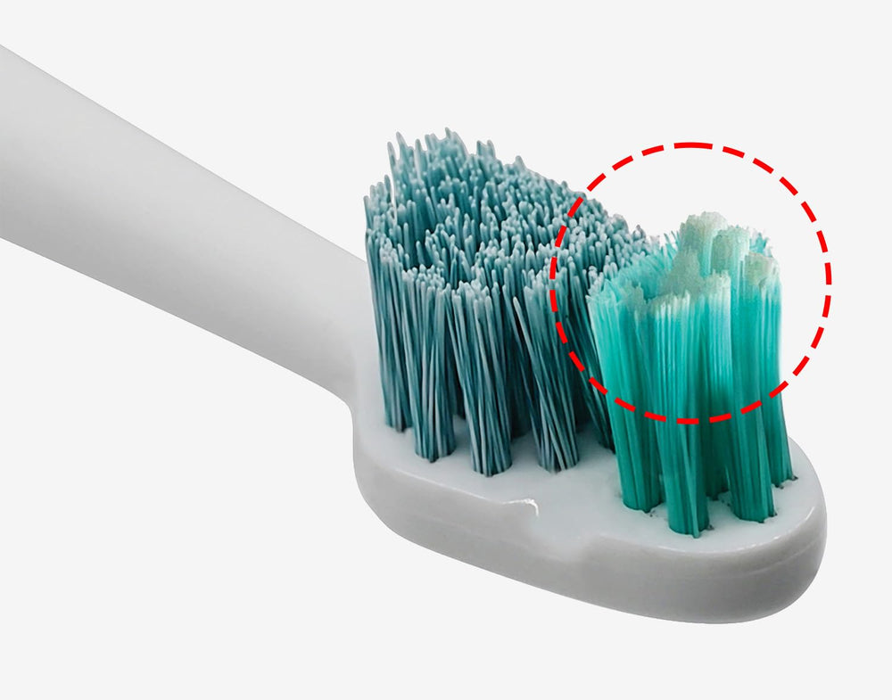 TAO Clean primer plano de las cerdas cóncavas mostrando cuidado suave