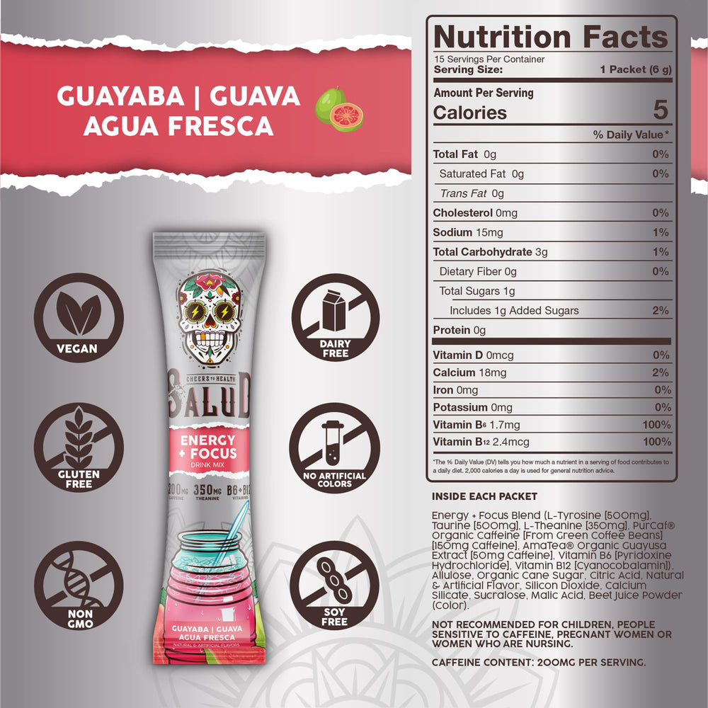 Taste Salud bebida guayaba servida en vaso demostrando aspecto apetecible