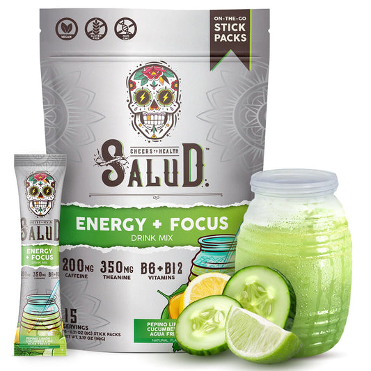 Taste Salud empaque frontal pepino-lima mostrando beneficios y sabor
