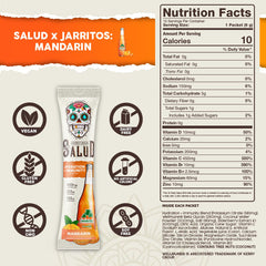 Textura del polvo mandarina Taste Salud mostrando disolución rápida y sabor