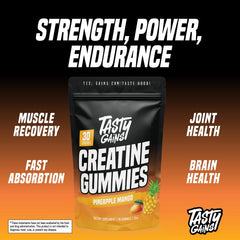 TASTY GAINS ingredientes piña y mango representados naturalmente, sabor atractivo