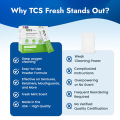 TCS Fresh etiqueta con ingredientes y uso sugerido, información clara y segura