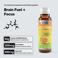 Tecton Ketones listado de ingredientes resaltando Lion’s Mane y Alpha‑GPC beneficios