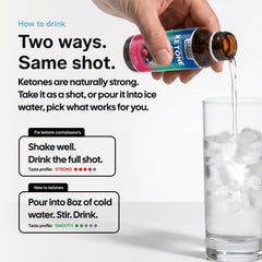 Tecton Ketones comparación de tamaño con una lata para visualizar la portabilidad
