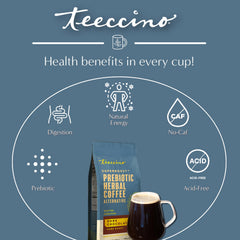 Teeccino latte espumoso preparado para cappuccino sin estimulantes