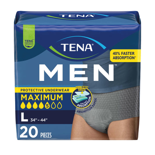TENA mostrando el frente del paquete y la cantidad, transmite confianza