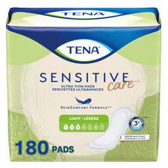 TENA empaque frontal mostrando paquete 180 unidades y beneficio discreción