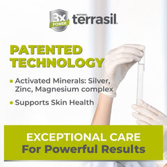 terrasil aplicación en pie mostrando alivio y limpieza antifúngica