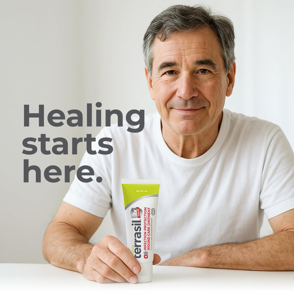 terrasil uso en pierna para tratar llagas y úlceras menores