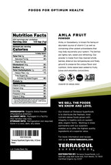 Terrasoul Superfoods textura fina del polvo de amla ideal para mezclar