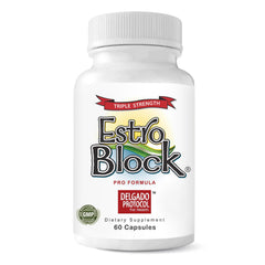 The Delgado Protocol estroblock pro frontal mostrando envase y etiqueta clara