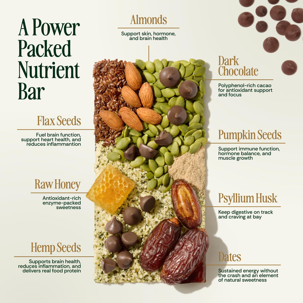 The Forward Bar primer plano de semillas enteras que aportan proteína completa
