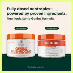 The Genius Brand cápsula junto a café en mañana, apoyo a energía sostenida
