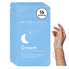 The Good Patch vista frontal del empaque que muestra 16 parches, conveniencia nocturna