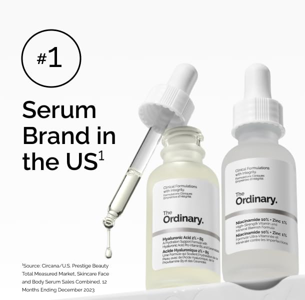 The Ordinary comparación tamaño 30 ml junto a diario, muestra escala práctica