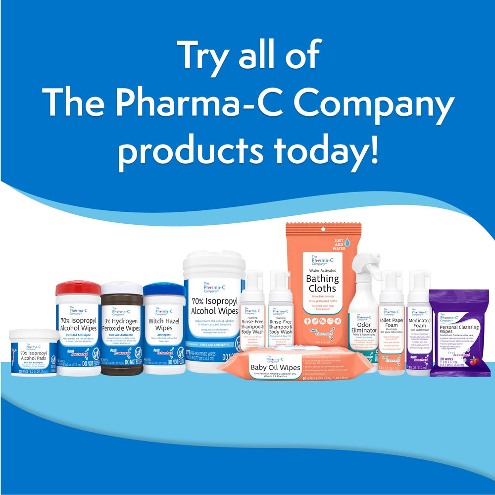 The Pharma-C Company toallita en uso limpiando una raspadura al aire libre, solución portátil