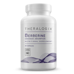 Theralogix Berberine frente del empaque mostrando 30 cápsulas y beneficios de biodisponibilidad