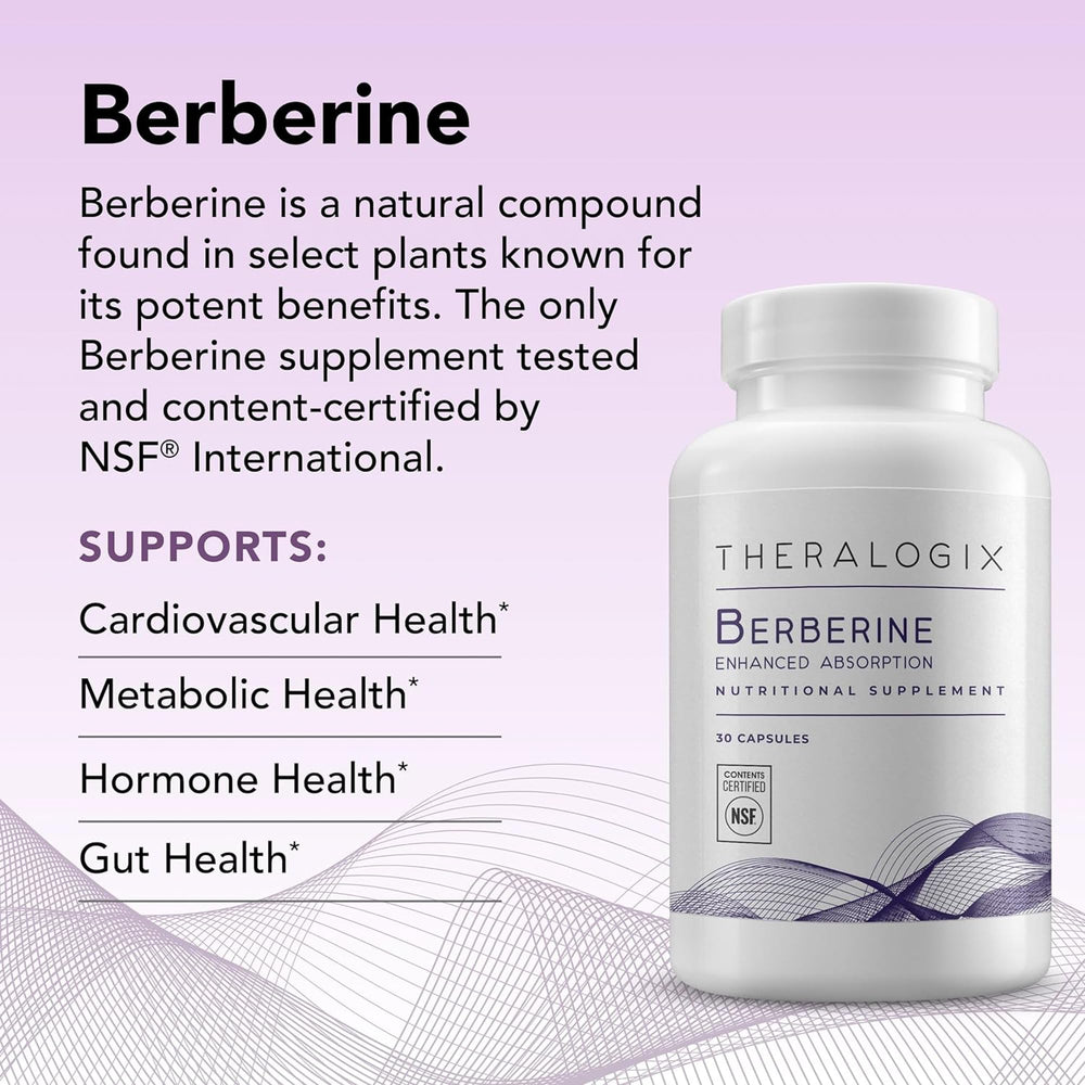 Theralogix Berberine primer plano de textura del fitosoma y formulación de alta absorción