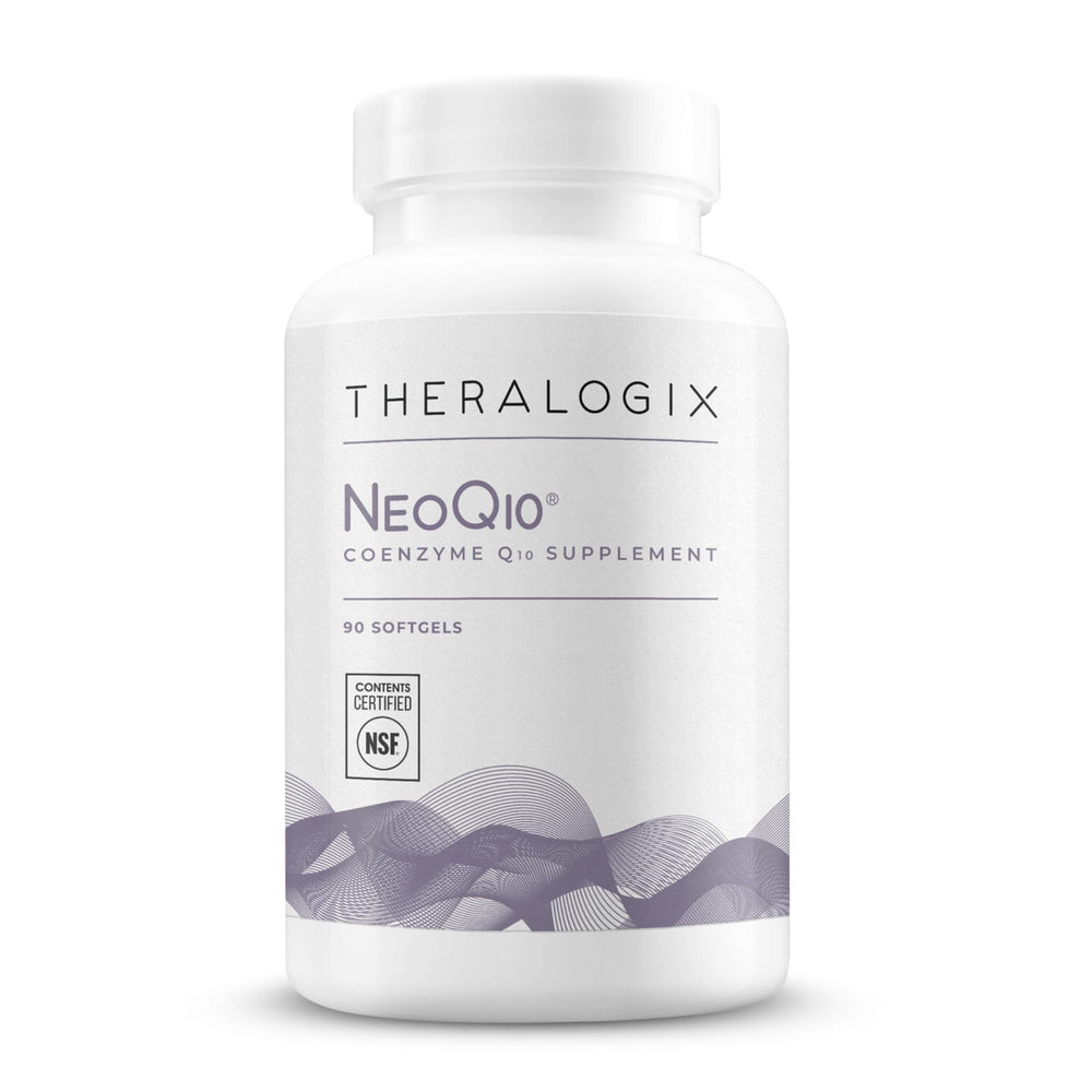 Theralogix NeoQ10 softgels bottle ready for daily heart health support.