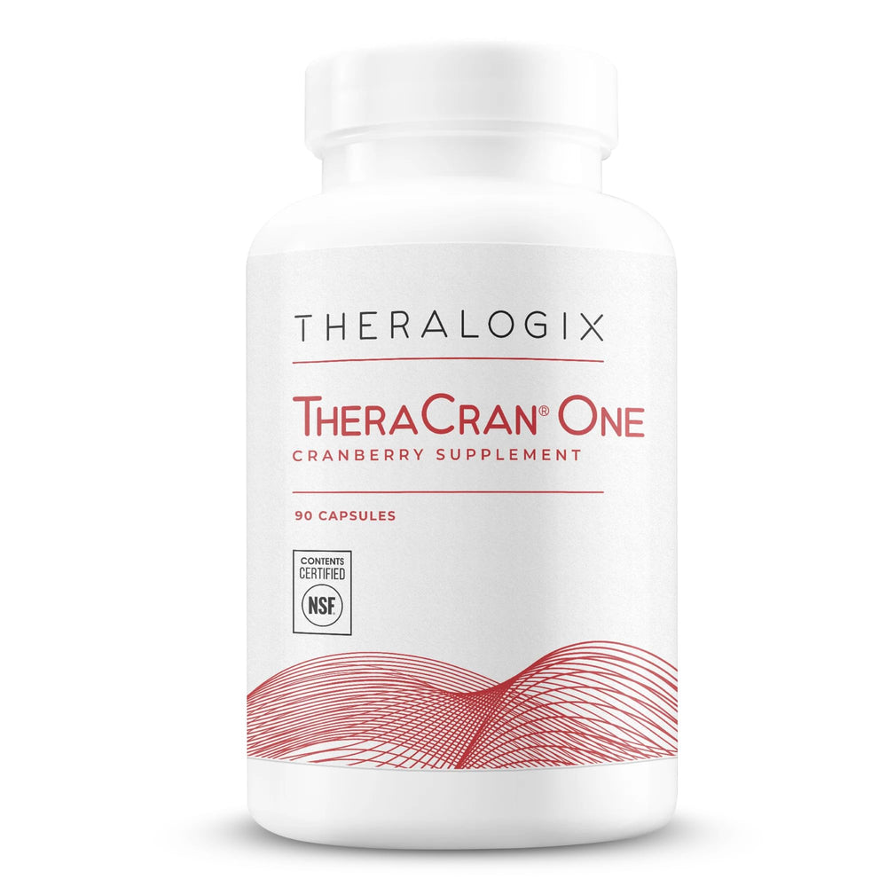 Theralogix TheraCran One frente del bote mostrando etiqueta y beneficio de pureza