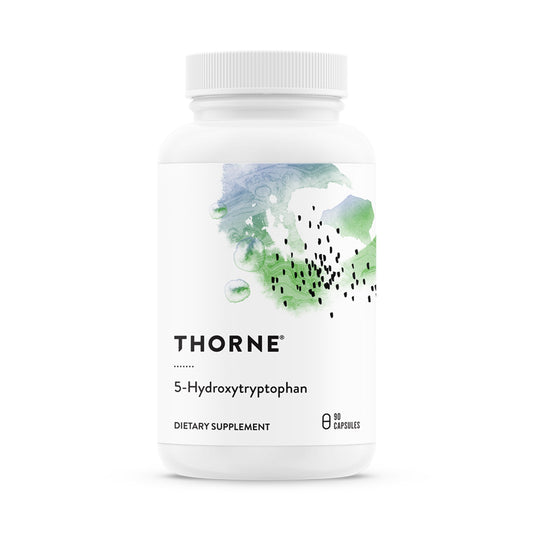 THORNE 5-HTP: cápsulas en bote para apoyo al sueño.