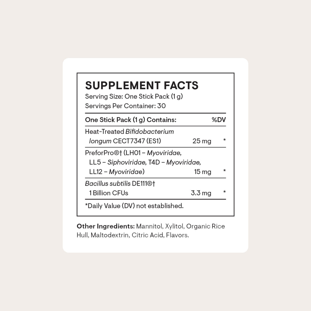 THORNE Complete Biotic mouth-melt dissolves quickly for convenient digestive comfort.