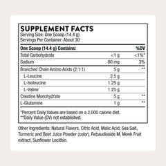 THORNE Creatine + BCAAs peach mango scoop highlights easy dosing for endurance