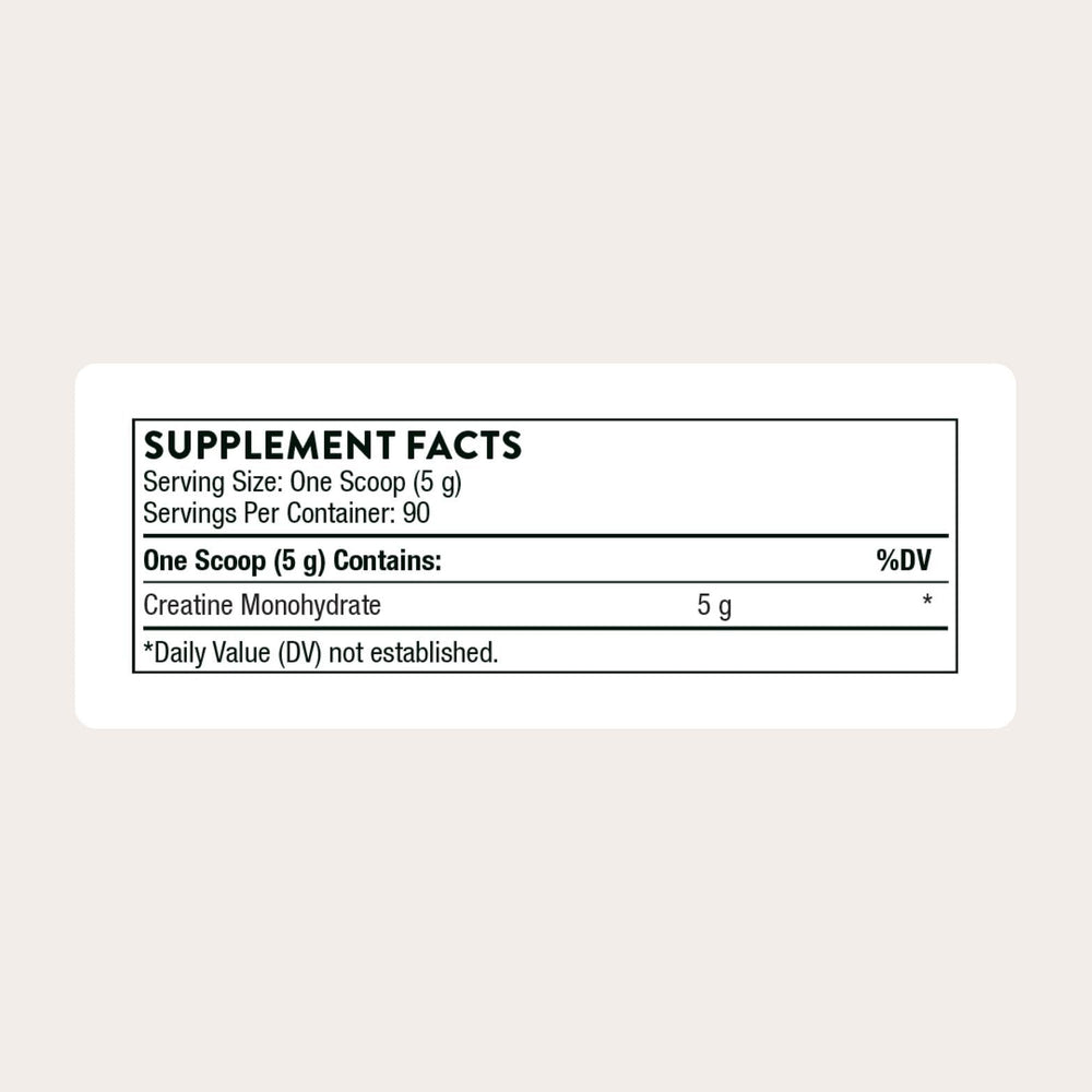 THORNE Creatine NSF certification label on canister