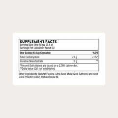 THORNE Creatine pineapple orange label showing dosage details and NSF certification for sport