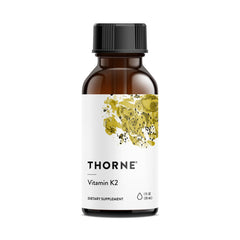 THORNE frasco frontal de Vitamin K2 MK-4 mostrando envase claro y profesional