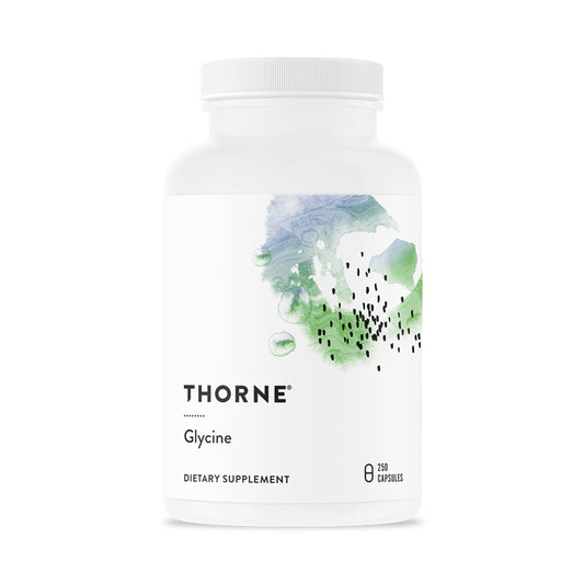 THORNE frente del producto que muestra envase y pureza del suplemento