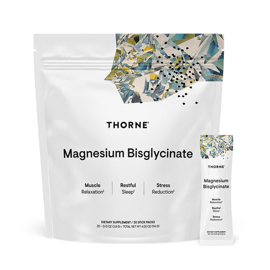 THORNE Magnesium Bisglycinate bottle label highlights NSF certification for sport.
