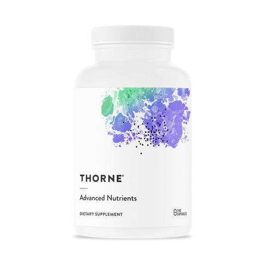 THORNE multivitamínico en botella frontal: apoyo diario para bienestar general.