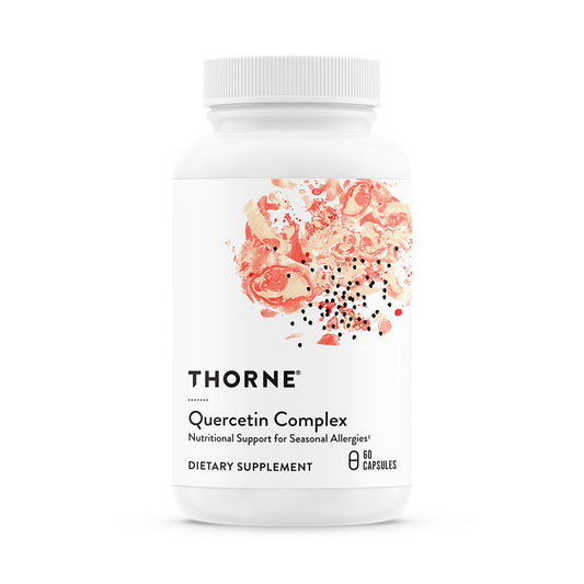 Thorne Quercetina Complex, botella de 60 cápsulas, soporte nutricional para alergias estacionales