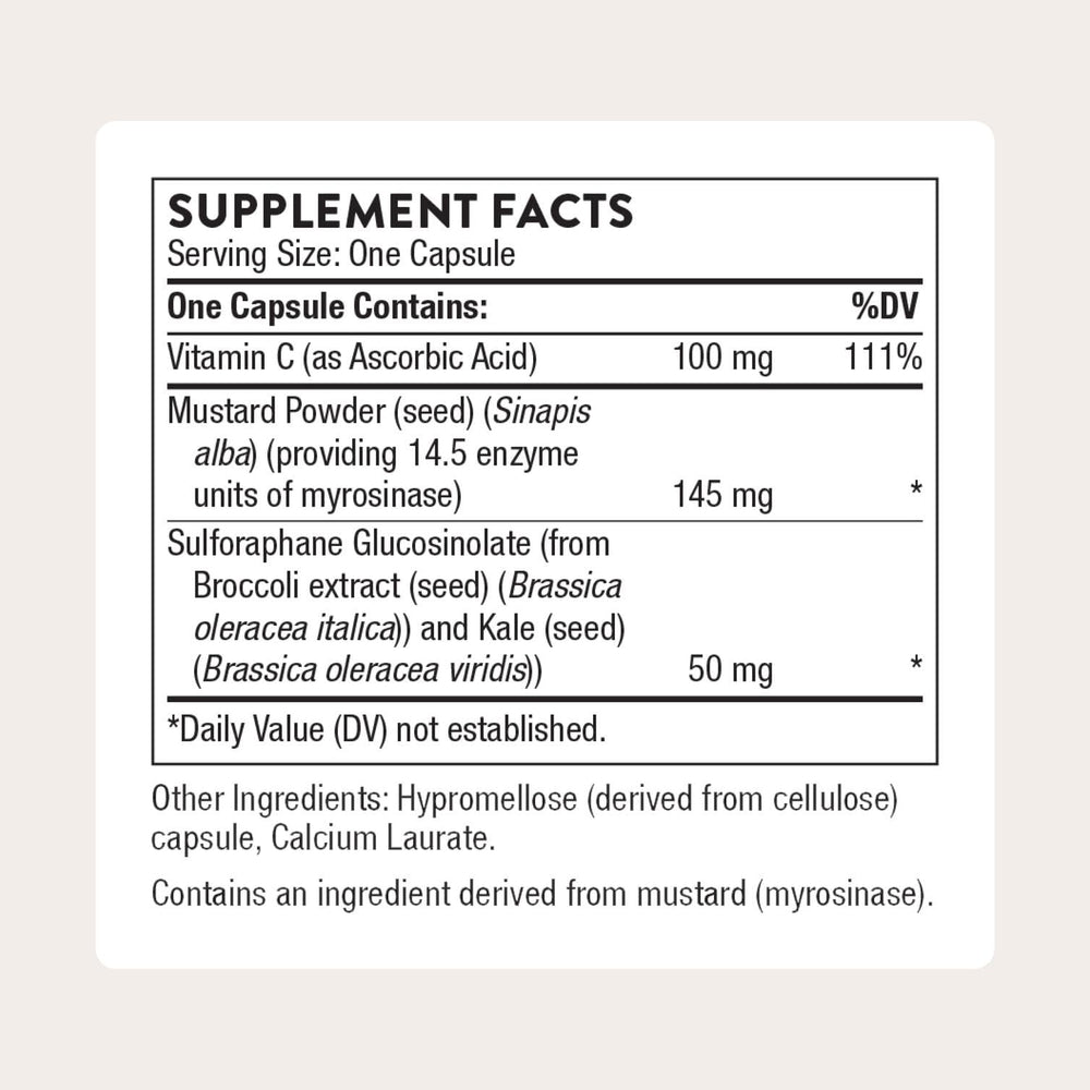 THORNE SGS con brócoli y col rizada, cápsulas con mayor biodisponibilidad.