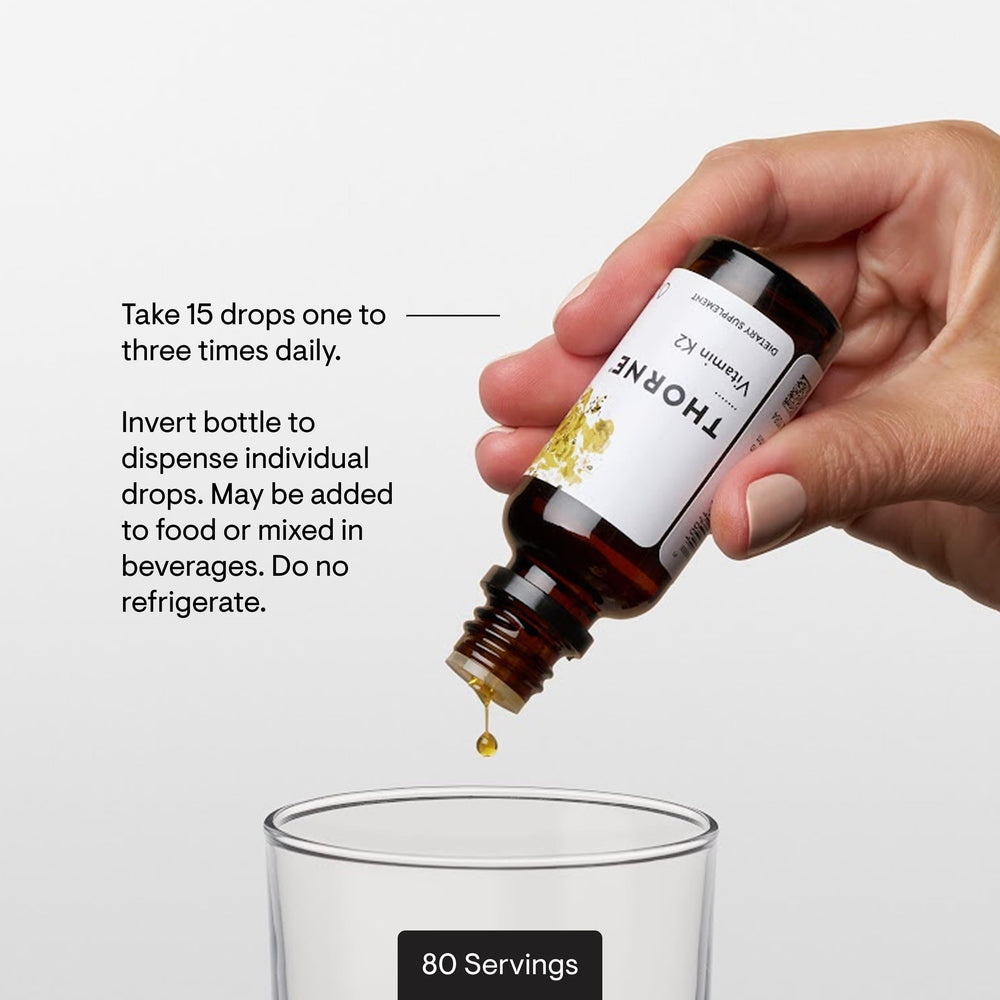 THORNE Vitamina K2 Líquido: gotero claro para medir cada gota