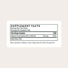 THORNE Vitamina D Líquida, dosis diaria para absorción eficiente.