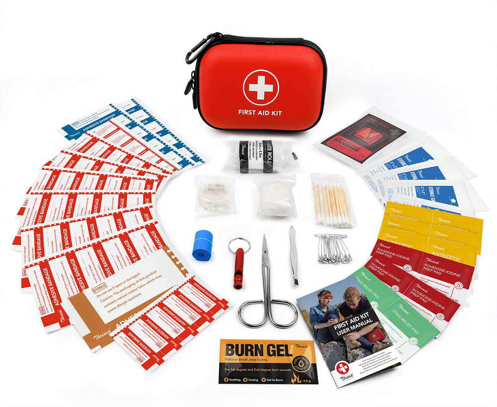 THRIAID interior organizado con 100 piezas listo para emergencias
