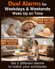 Thybro iluminación de amanecer encendida, ayuda a despertar de forma gradual