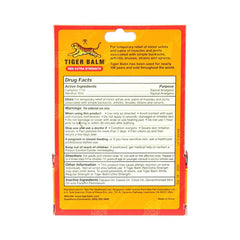 Tiger Balm detalle del cierre del tubo para transporte seguro