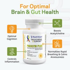 Etiqueta de TJ Nutrition Parasym Plus detallando ingredientes y beneficios clave