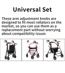 Toeloioh pomo instalado en rollator en uso, ajuste seguro