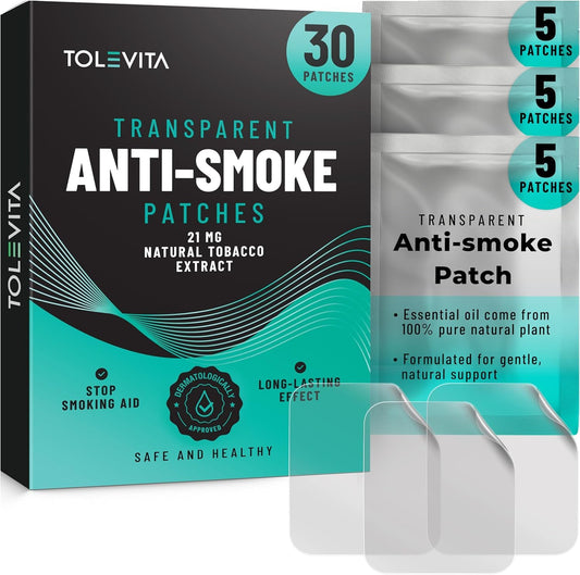 TOLEVITA parche anti-tabaco transparente para reducir antojos, uso diario