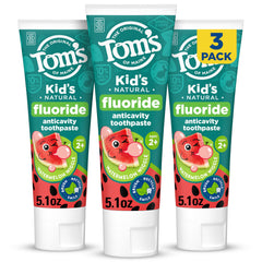 Tom's of Maine frente del empaque mostrando sabor sandía y beneficio anticaries