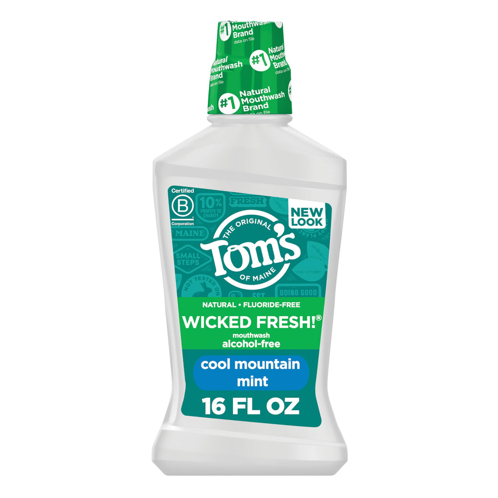 Tom's of Maine primer plano de lista de ingredientes sin aditivos