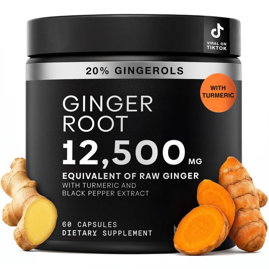 Toniiq Jengibre en cápsulas, frasco delantero, ritual diario de bienestar