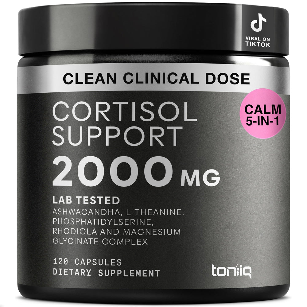 Toniiq Cortisol cápsulas en botella para equilibrio diario