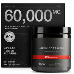 Toniiq Epimedium sagittatum, botella centrada, ideal para rutina diaria activa