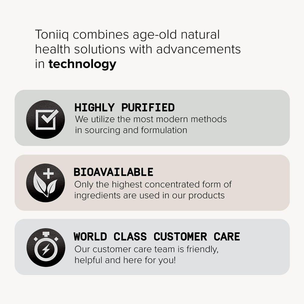 Toniiq cápsula al lado de una regla, comparación clara de tamaño
